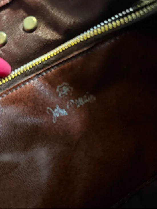 Vintage John Romain Leather Shoulder Bag Burgundy Oxblood Gold Clasp - Picture 7 of 10